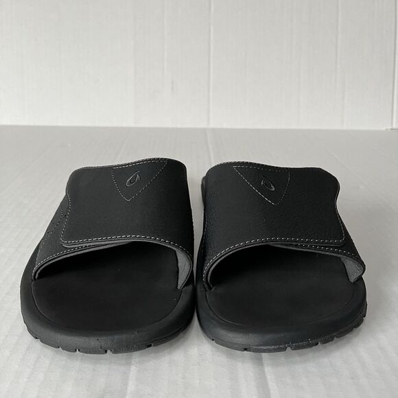 OluKai Nalu Slide Sandals Mens Black Water Resistant Slip On Casual Outdoor Sz 9 - Picture 5 of 16